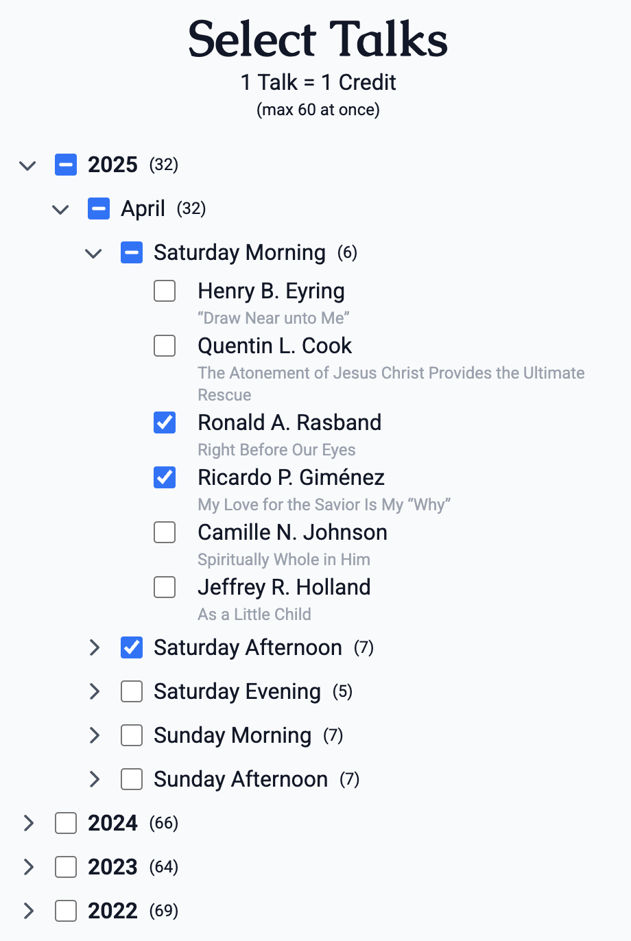 Image of selecting talks